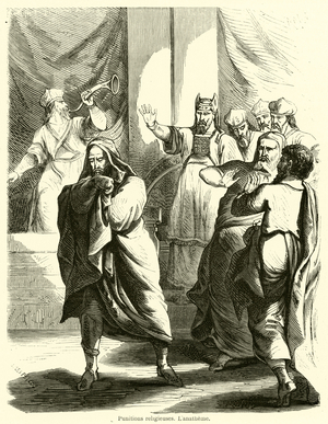 Punitions religieuses, L'anatheme (engraving)