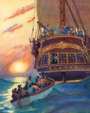 Mutiny on the Bounty (colour litho)