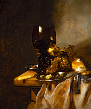 Still Life with Roemer and Fruit, 16th century (oil)