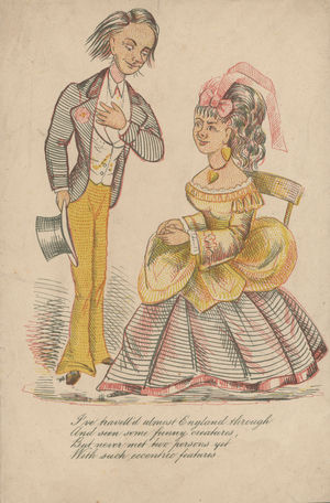 I've travell'd almost England through and seen some funny creatures, but never met two persons yet with such eccentric features (chromolitho)