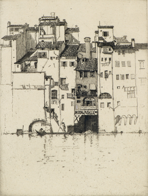 On the Arno, 20th century (etching)