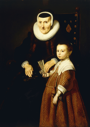 Portrait of a Lady, aged 80 with a Girl, aged 6, three quarter-length, c.1632-33 (oil on panel)