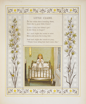Little Claire. Colour illustration and text from 'At Home'.