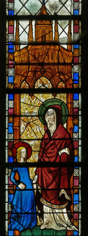 Window w17 depicting St Anne and the Virgin Mary (stained glass)