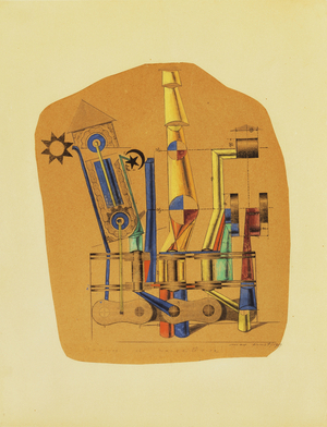 Stamens and Anthem of Arp; Etamines et Marseillaise de Arp, 1919 (gouache, pen, black ink and pencil on paper)