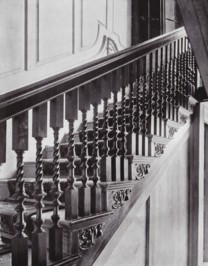 The Barons, Reigate, A Detail of the Balusters (b/w photo)