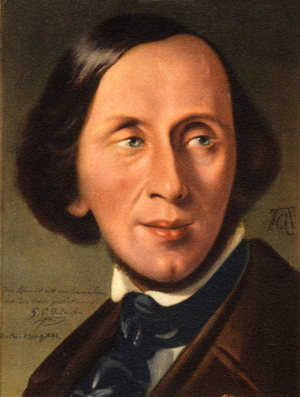 Hans Christian Andersen, from 'Fairy Tales' by A. Grahl (print)