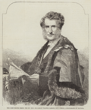 The Lord Mayor Elect, the Right Honourable Sir Robert Walter Carden, MP (engraving)