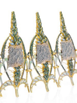 Art Nouveau 'Speedwell' bracelet, c.1900 (glass, enamel & gold)