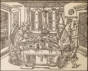 Gilbert Cousin (left) with Erasmus of Rotterdam