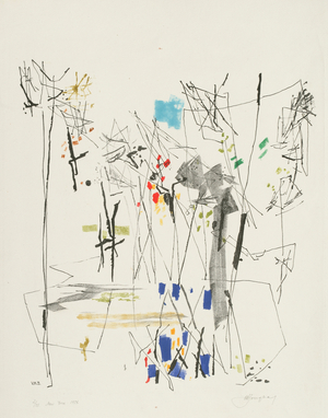 Autumn in Lake, 1954 (colour litho)