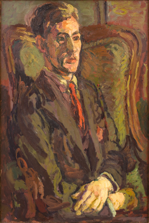 Portrait of Peter Morris Seated in a Wing Chair, c. 1928 (oil on canvas)