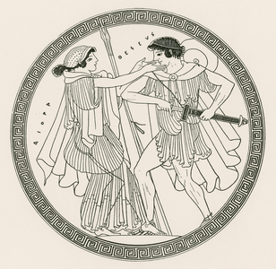 Theseus and Aithra by Hibron (engraving)