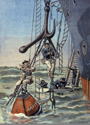 Telegraphic cable on the sea, 1909 (print)