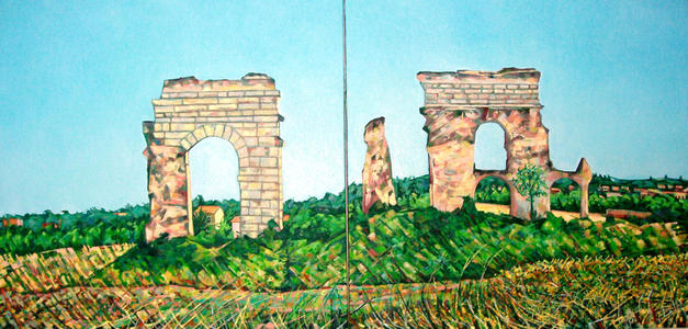 Aqueduct Park View, (oil on canvas)