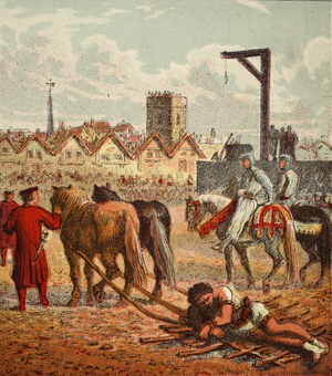 Wallace Executed, pub. 1890 (colour lithograph)