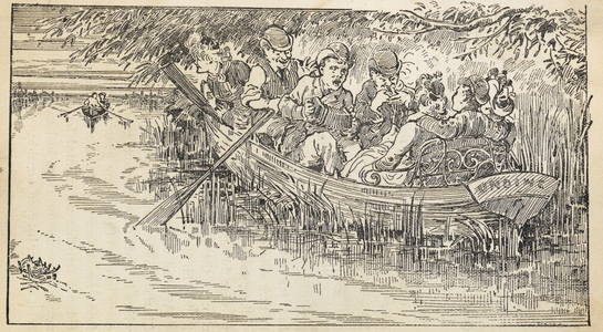 "A party of provincial 'Arrys and 'Arriets out for a moonlight sail"