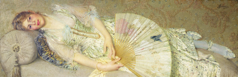 Young Woman Reclining on a Sofa, 1895 (oil on canvas)