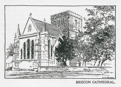 Brecon Cathedral (litho)