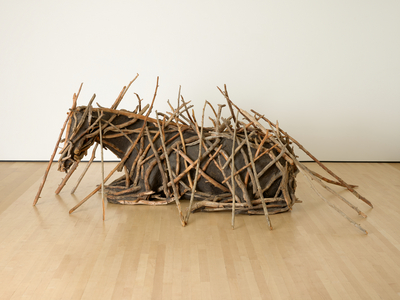 D.B. 10-78-V (Reclining Horse), 1978 (mud, sticks, straw, wire, and steel)