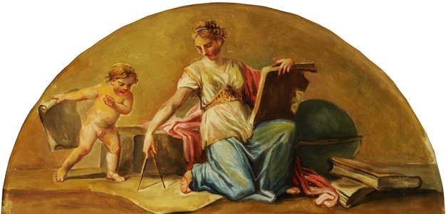 Putto with Personification of Mathematics