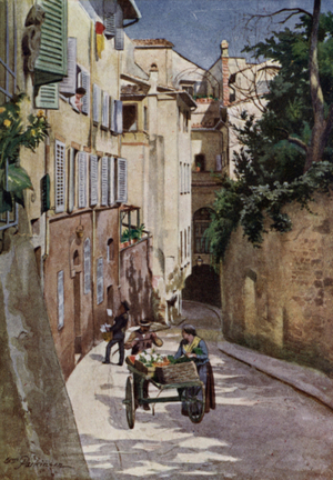 Costa S Georgio, Fiesole (colour litho)