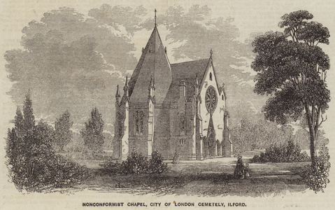 Nonconformist Chapel, City of London Cemetery, Ilford (engraving)