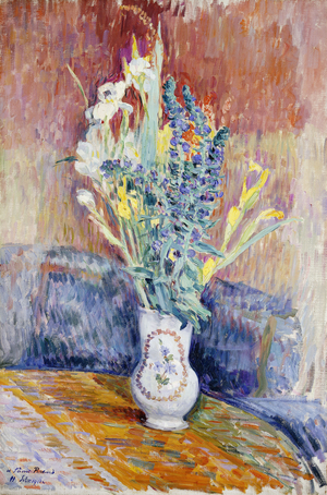 Flower Bouquet; Bouquet de Fleurs, (oil on canvas)
