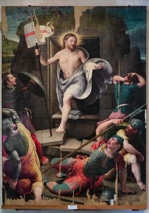 Resurrection of Christ, di Raffaellino del Colle (oil on panel)
