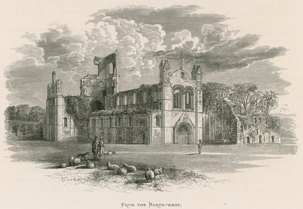 Kirkstall Abbey, From the North-west (engraving)
