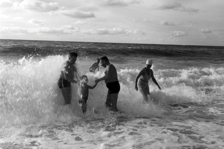 Vacations on Westerland, Germany 1930s (b/w photo)