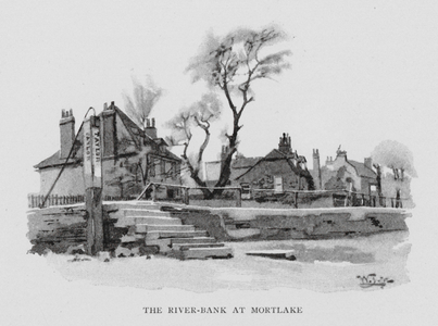 The River-Bank at Mortlake (litho)