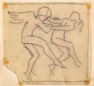 Untitled [Angels wrestling] (pencil)