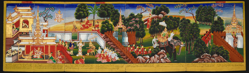 Episodes from the life of Buddha.