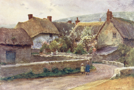 Wessex: A Wessex village (colour litho)