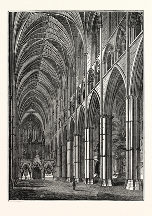 Nave of Westminster Abbey, London, UK