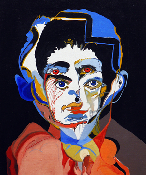50 Major Writers In History : Franz Kafka, 2015 (oil and acrylic on canvas)