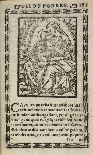 Illustration of the Virgin Mary and infant Jesus