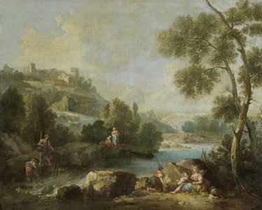 Landscape with Figures, 1730-1770 (oil on canvas)