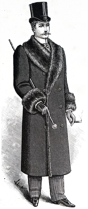 A gentleman wearing a fur-lined coat.