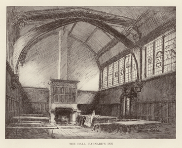 London: The Hall, Barnard's Inn (litho)