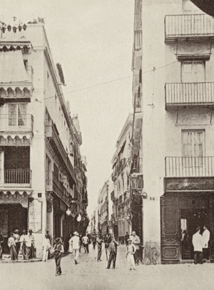 Seville, Spain: Calle de Sierpes (b/w photo)