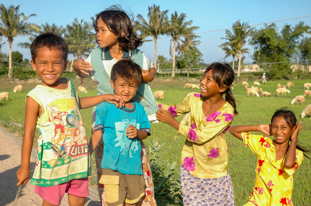 Cham culture: Cham children, near Phan Rang, Vietnam.