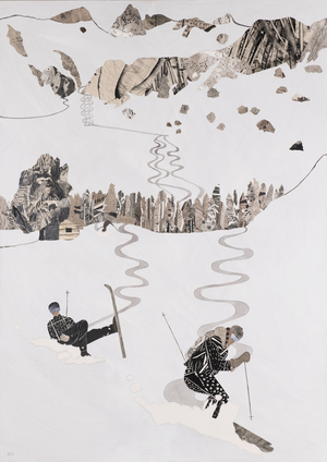 Ski-ing, Fall Line & Fall (collage)