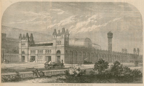 The new high-level station at the Crystal Palace (engraving)
