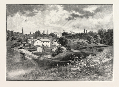 Bowmanville, From the West, Canada, Nineteenth Century Engraving
