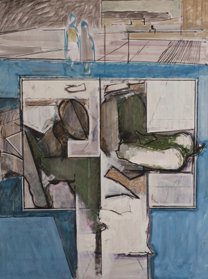 Precinct Event, 1968 (oil on board)