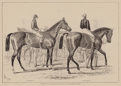 Winners of the Middle Park Plate and Caesarewitch Stakes (engraving)