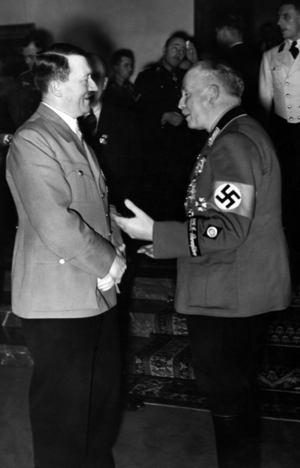 Adolf Hitler with Carl Eduard von Coburg, 1930s (b/w photo)