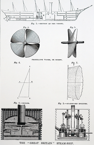 The steamer 'The Great Britain', 1850